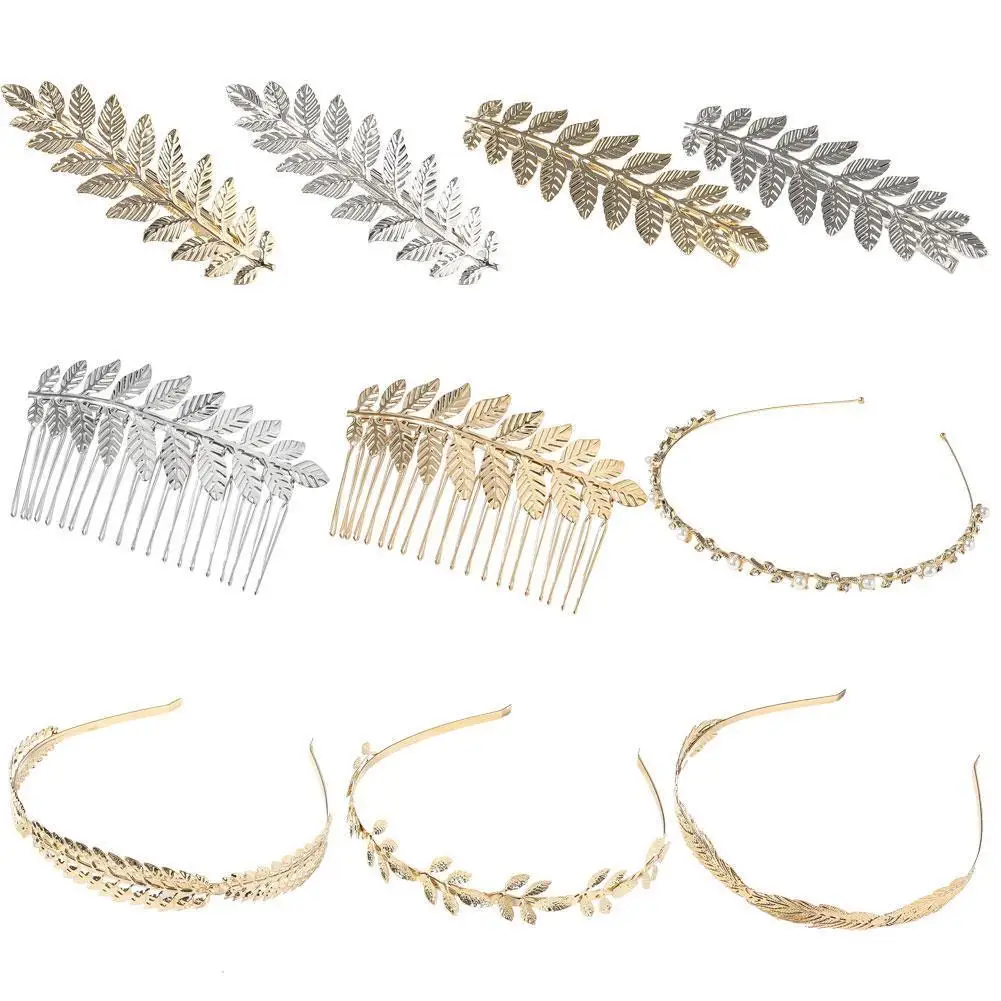 

Festival Bridal Gold Leaf Branch French Updo Hair Pin Barrette Snap Spring Clip Band Leaf Clip Dress Alloy Hair Z2L5