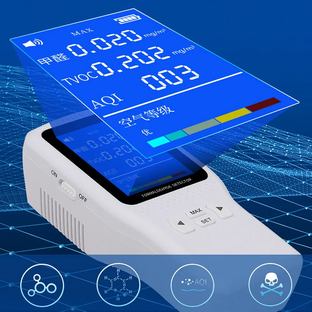 HCHO TVOC цифровой тестер 3D конвекционный Профессиональный Домашний монитор СВЕТОДИОДНЫЙ дисплей офисный портативный измеритель качества воздуха детектор анализатор
