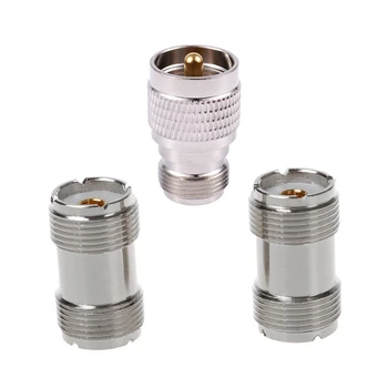 

New 3 Pcs UHF Coax Adapter: 2Pcs Double Female Adapter Connector Plug & 1Pcs Male PL259 to N Female M/F Straight RF Adapter