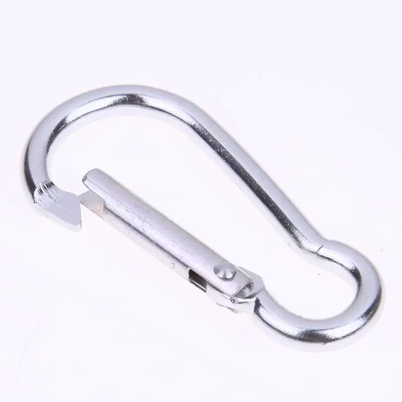 20Pcs Mini Silver Aluminum Spring Carabiner Snap Hook Keychain EDC Survival Outdoor Camping Tools size 45*21*5mm Z65