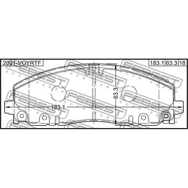 Колодки тормозные передние CHRYSLER VOYAGER V FEBEST 2001VOYRTF