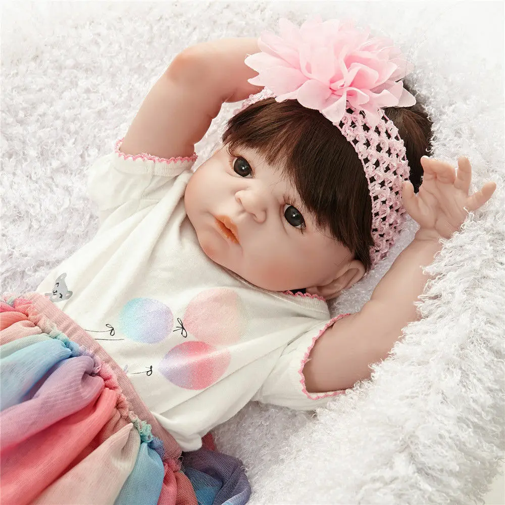 23 ''/58 см полностью силиконовый винил Reborn Baby Реалистичная девочка Bebe кукла ручной работы подарок девочка игрушки для детей