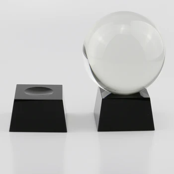 

Black K9 Glass Display Stand Cube Crystal Lens Ball 80 100 150mm Large Divination Photography Lensball Base Magic Sphere Holder