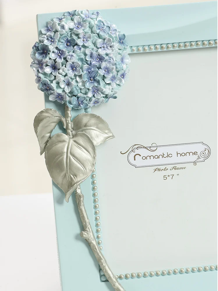 Handmade resin European style pastoral princess room wedding wedding gift wedding photo hydrangea resin 7 inch photo frame