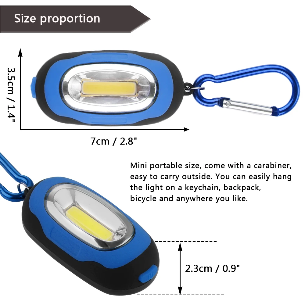 Портативный светильник ing светодиодный брелок лампа вспышка светильник мини 3 режима Cob вспышка карабин светильник для кемпинга Охота Туризм Рыбалка светильник s