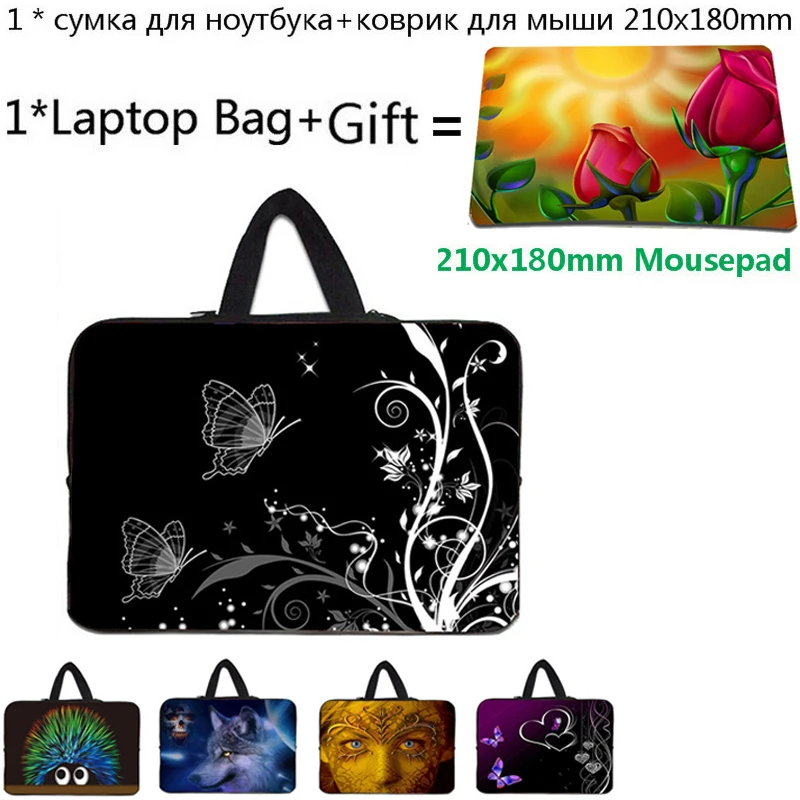 Neoprene Chromebook PC Sleeve Case 11.6 13.3 Funda Portatil Computer Bag 15.6 10 12 14 15 17 13 Inch Women Laptop Cover+Mousepad