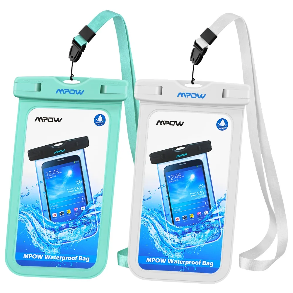 2 Pack Mpow IPX8 Waterproof Universal 6 inch Waterproof Phone Pouch Bag Sensitive Screen-Touch Cheapest Pouch For iPhone X87 (10)