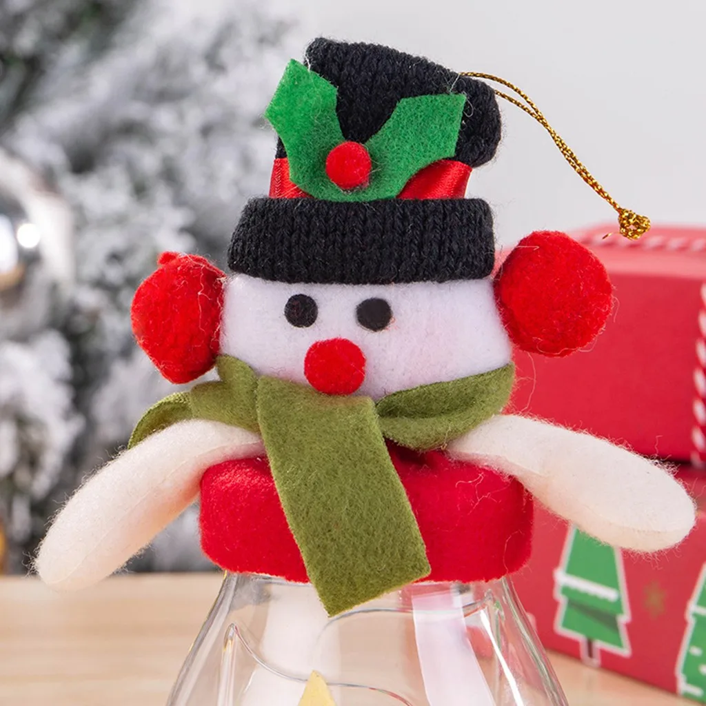 Cute Christmas Candy Storage Can Decor For Home Gift Biscuits Food Storage Jar Decor Christmas Decorations For Home New