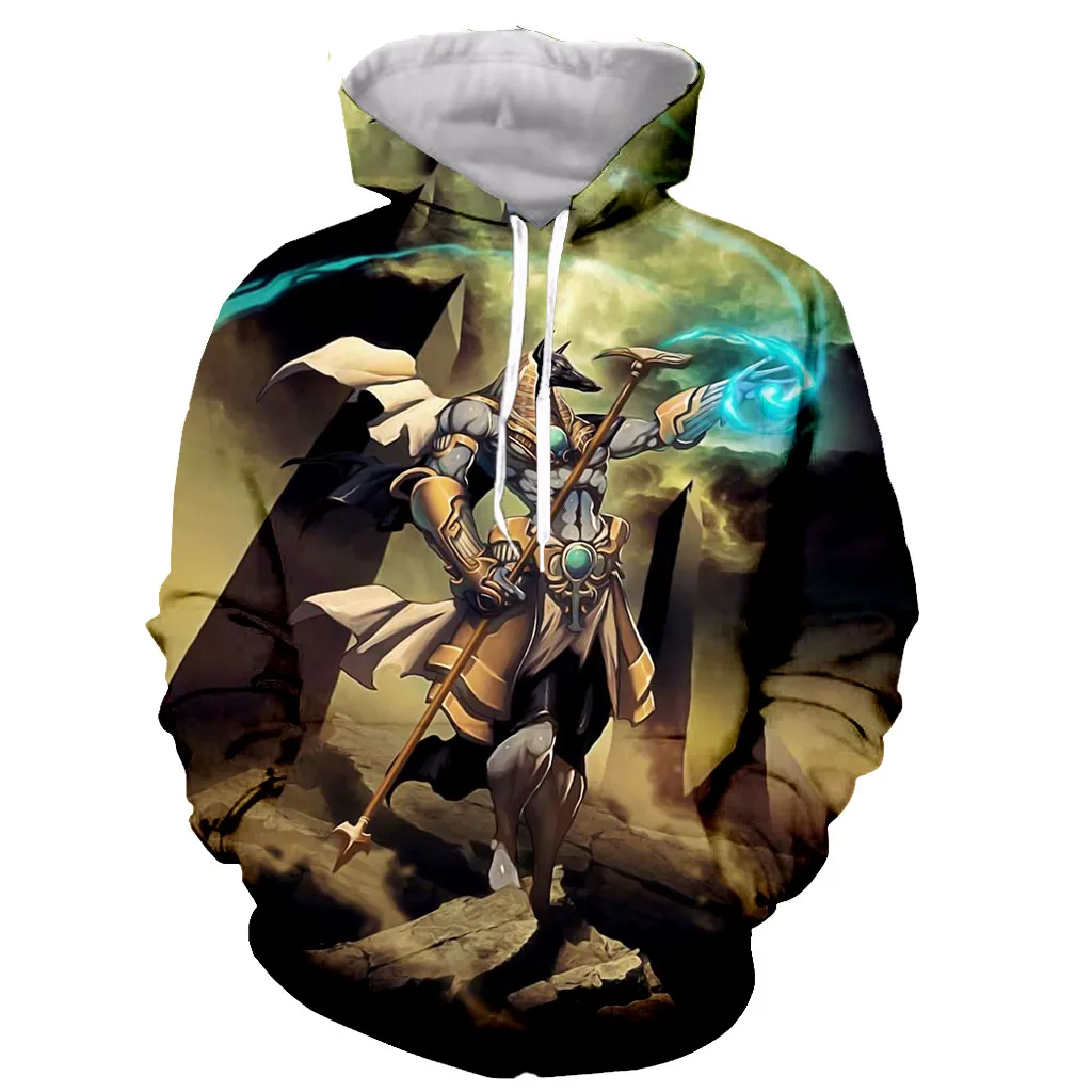 Забавные новые модные толстовки с длинным рукавом и 3D принтом Anubis на