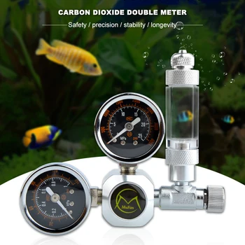 

Fish Tank CO2 Regulator Dual Gauge with Solenoid Bubble Counter W21.8 EU Plug for Household Water Part Accessories