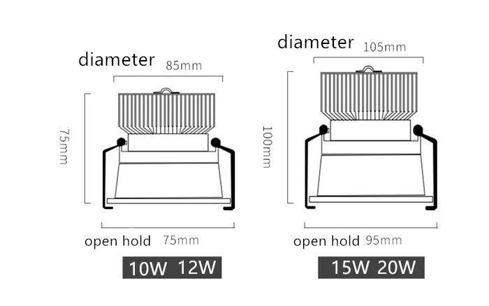 Dimmable Narrow border Embedded Anti-glare Led COB Ceiling Recessed downlight 10w 15w LED wall wash light Hotel Villa Lighting