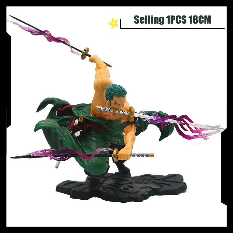 Аниме фигурки из игры katana Zelda 18 см Roronoa Zoro Vol.1 ПВХ 1/8 с тремя лезвиями макс. версия