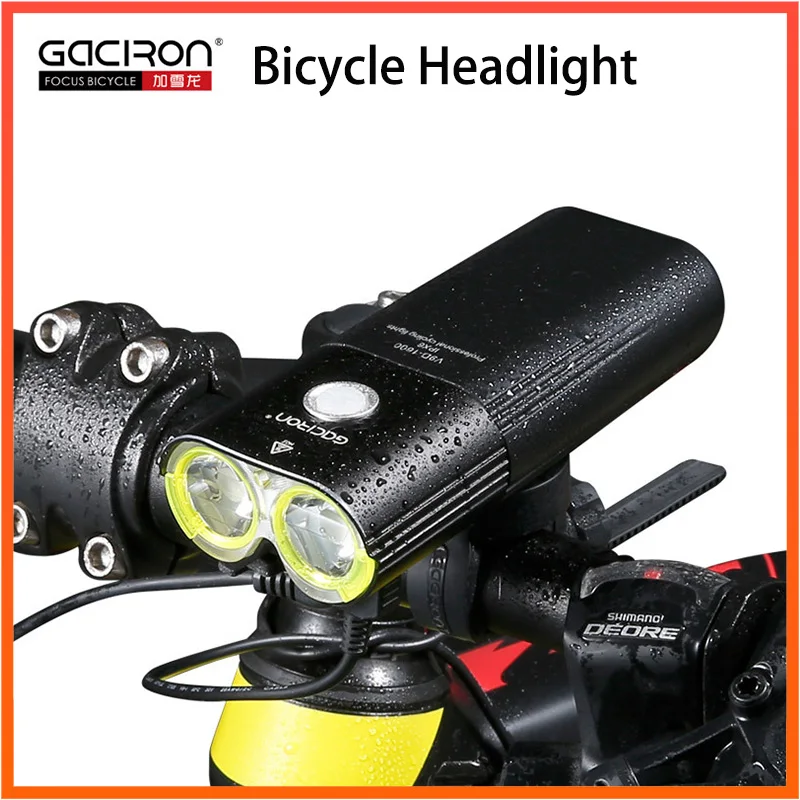 

GACIRON V9D 1600 2 CREE XML2 Professional 1600 Lumens Bicycle Light Power Bank Waterproof USB Rechargeable Bike Light