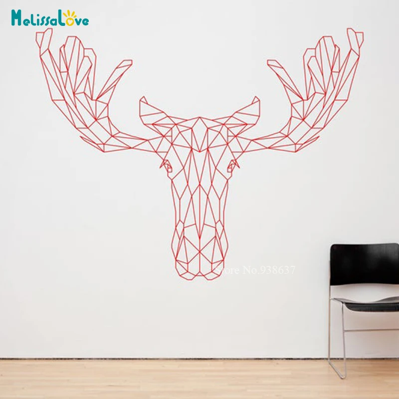 Наклейка Moose с орнаментом в виде головы лося серия геометрических наклеек