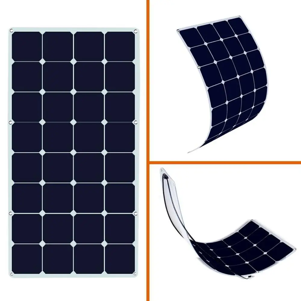 Портативная солнечная батарея Sunpower A класса 100 Вт полугибкая солнечная панель для морской лодки RV