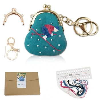 

Embroidery Coin Purse Making Kits Cross Stitch Needlework Sewing Stitching Quilting Handmade Mini Coin Purse