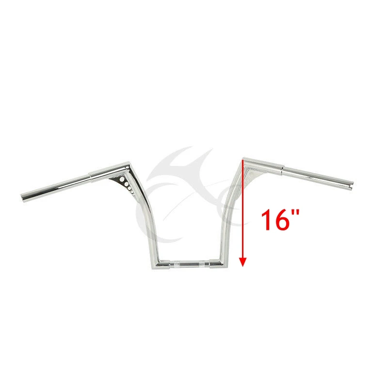 16 inch chrome Мотоцикл 10 ''12'' 14 ''16'' 1" Rise 1 1/4" Руль Для Harley Softail Sportster XL1200 883 Custom FLST FXST - Цвет: 16 inch chrome