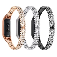 Essidi Vrouwen Diamanten Armband Strap Voor Xiaomi Mi Band 3 4 5 Bling Rvs Horloge Band Correa Voor Mi band 5 4 3 Pols