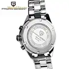Pagani Дизайн 42 мм Мужские Топ часы Серебряный чехол с черным циферблатом многофункциональные кварцевые часы тахеометр - 5