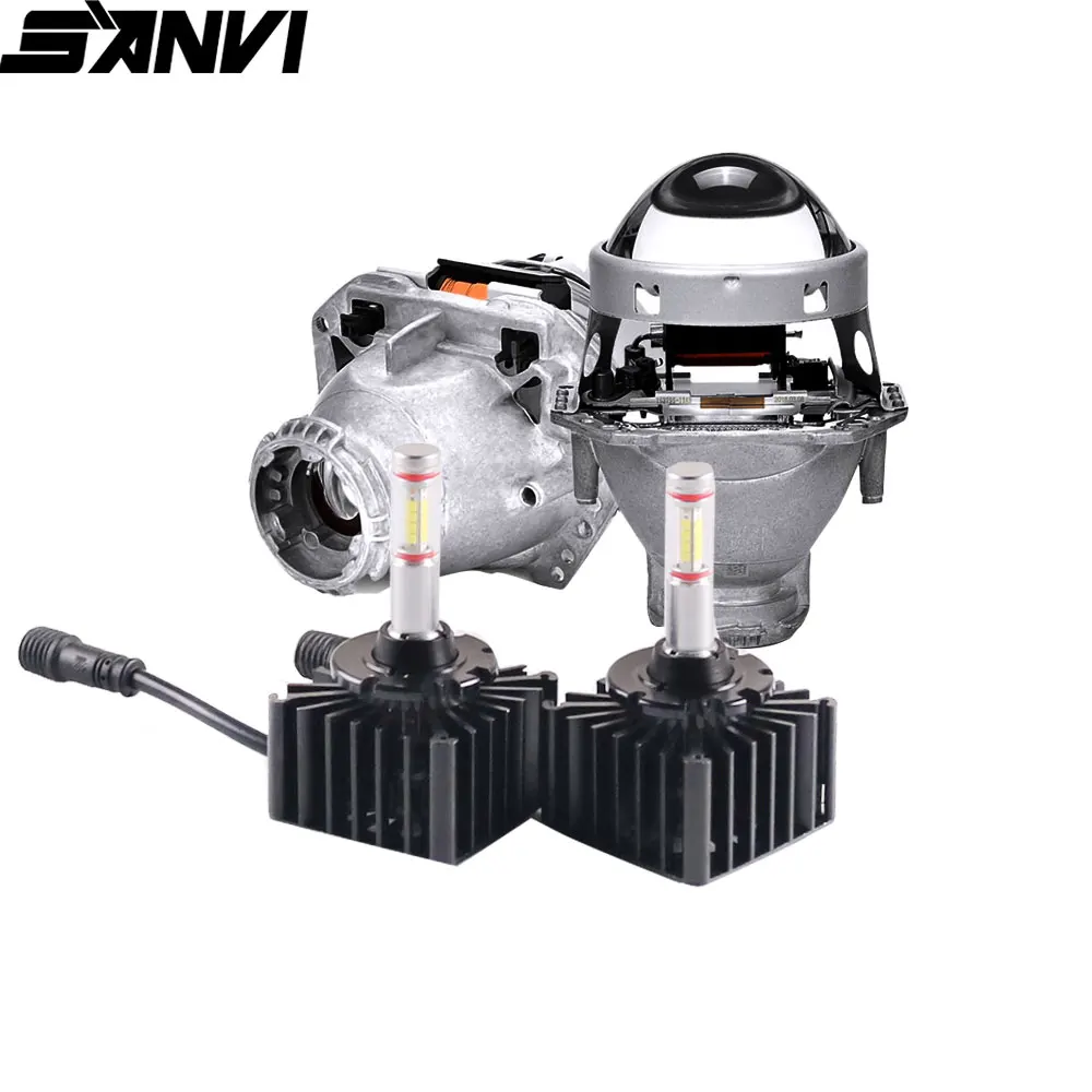 

Sanvi 45W 5500k D1s D2S D3S D4S D5S D8S Auto LED Headlight Bulb With Bi xenon&LED Projector Lens for HID Bulb Upgrade