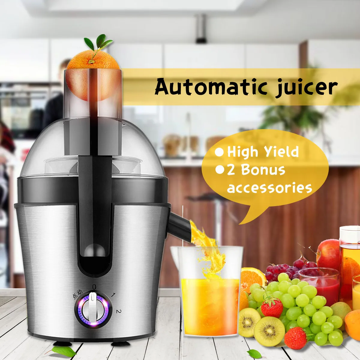 

Warmtoo 220V 300W Stainless Steel Juicer Fruit Vegetable Processor Extractor Mixer High Power Fruit Food Processor Ice Smoothie