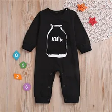 Детская одежда для новорожденных девочек и мальчиков с принтом в виде Молочной Бутылочки комбинезоны детские одежда ubranka dla niemowlat#4AA16