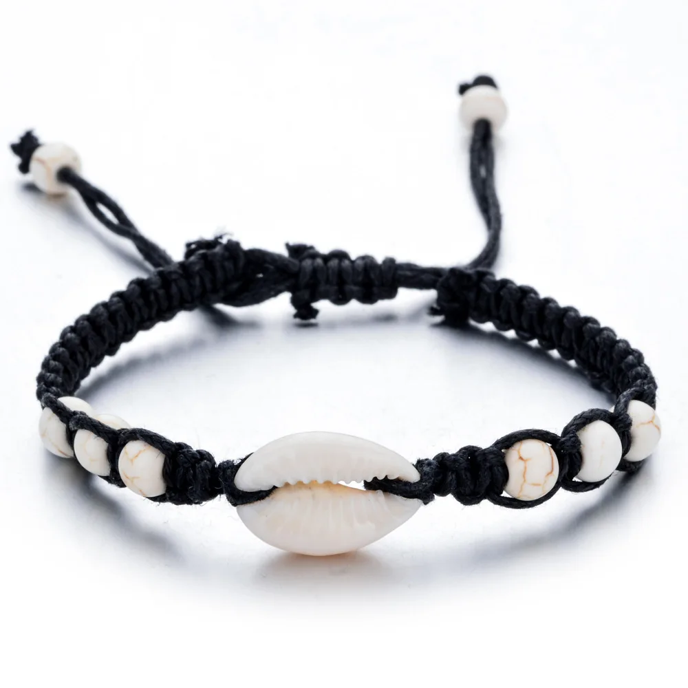 Simple Fashion Natural Stone Hand-woven Shell Bracelet Men Women Adjustable Ocean Beach Summer Vacation Bracelets Gift Wholesale - Image 3