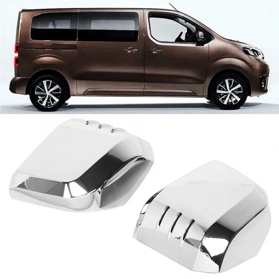 

2PCS ABS Plastic Silver Car Rear Side Rearview Mirror Cover Trim Fit for Toyota HiAce 2019 car styling car side mirror guard