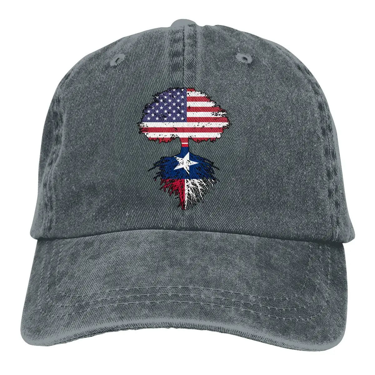 Техасский американский флаг Древо жизни для мужчин и женщин регулируемые бейсболки из окрашенной пряжи джинсовые шляпы для папы