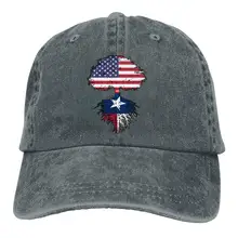 Техасский американский флаг Древо жизни для мужчин и женщин регулируемые бейсболки из окрашенной пряжи джинсовые шляпы для папы