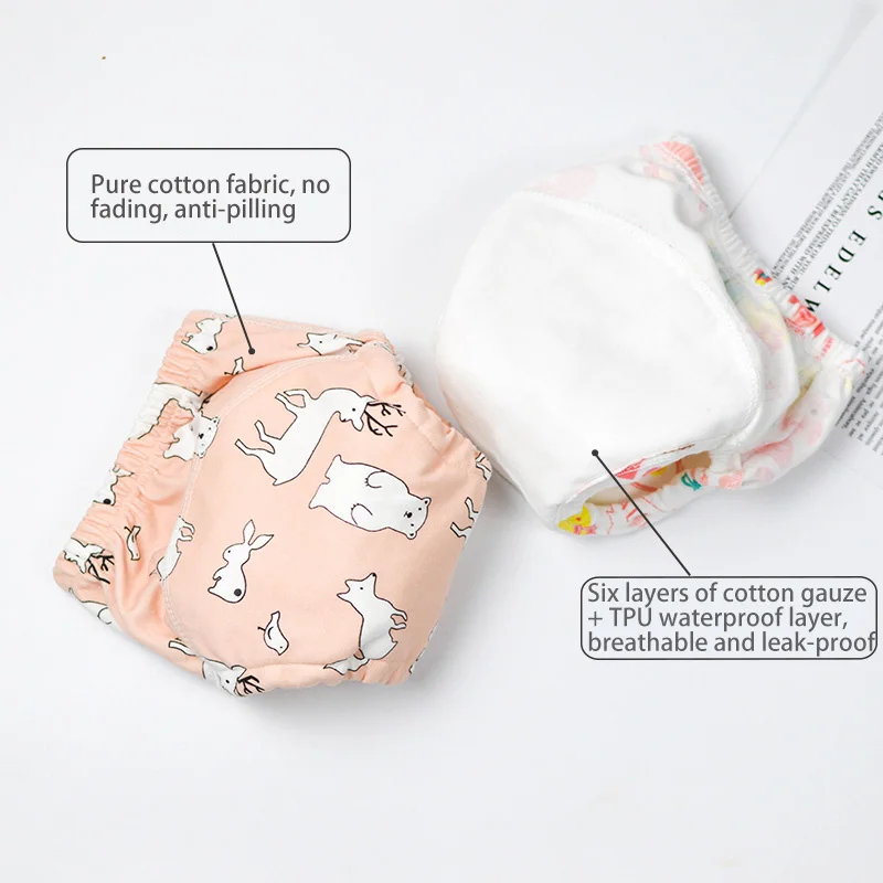 1Pcs Baby Diapers Cute Waterproof Partition Diapers Newborn Cotton Diaper Cover For Children Training Pants washable Diapers