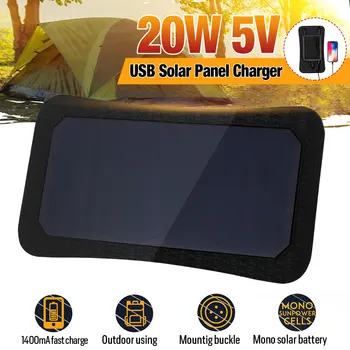 

20W 5V Sunpower Solar Panel Charger Bank Backpack with USB Port for Camping Hiking
