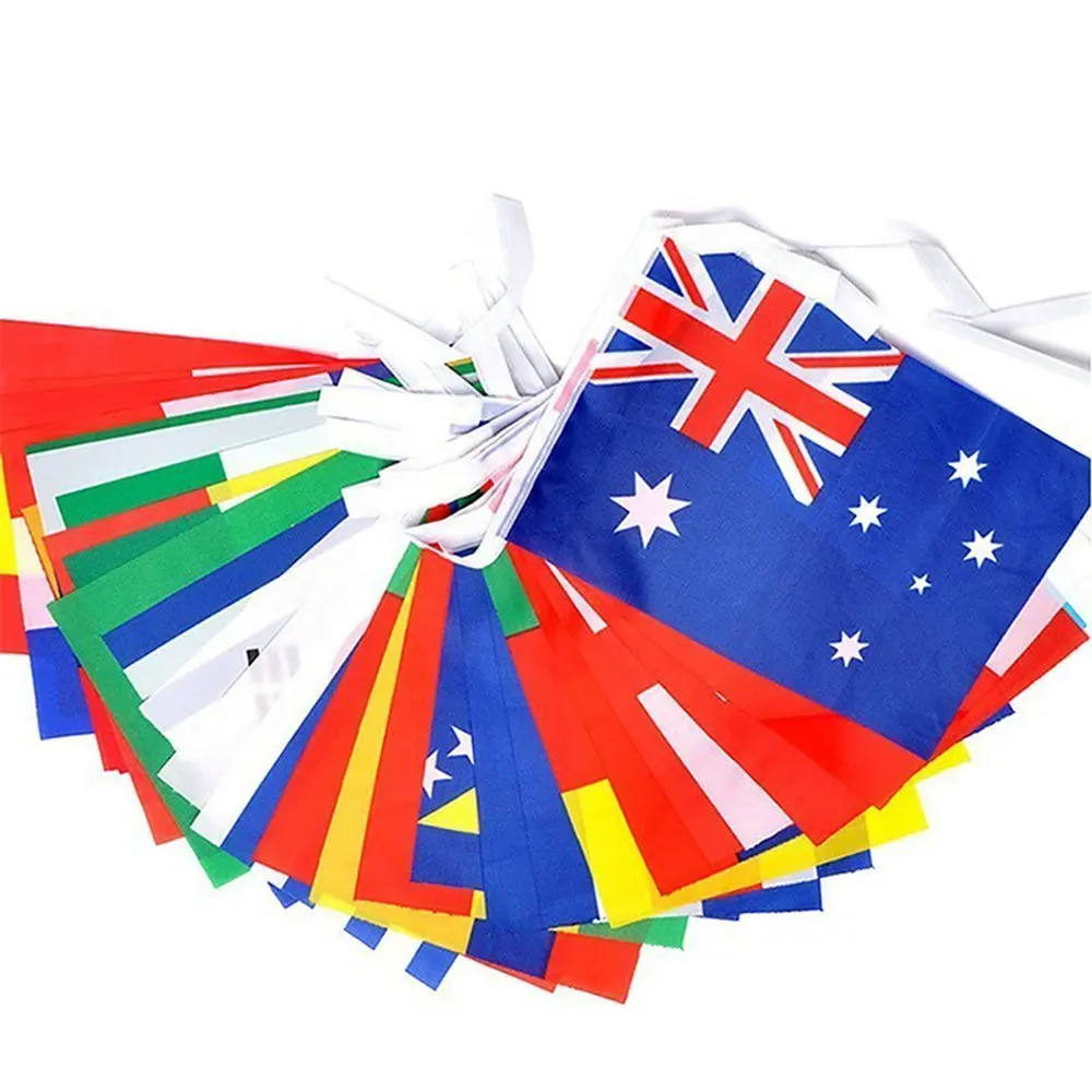 zwjflagshow world bunting flag 14*21cm 20*30cm 100 200PCS Football Soccer National Flag Country World Banner Bunting String Flag - Image 3