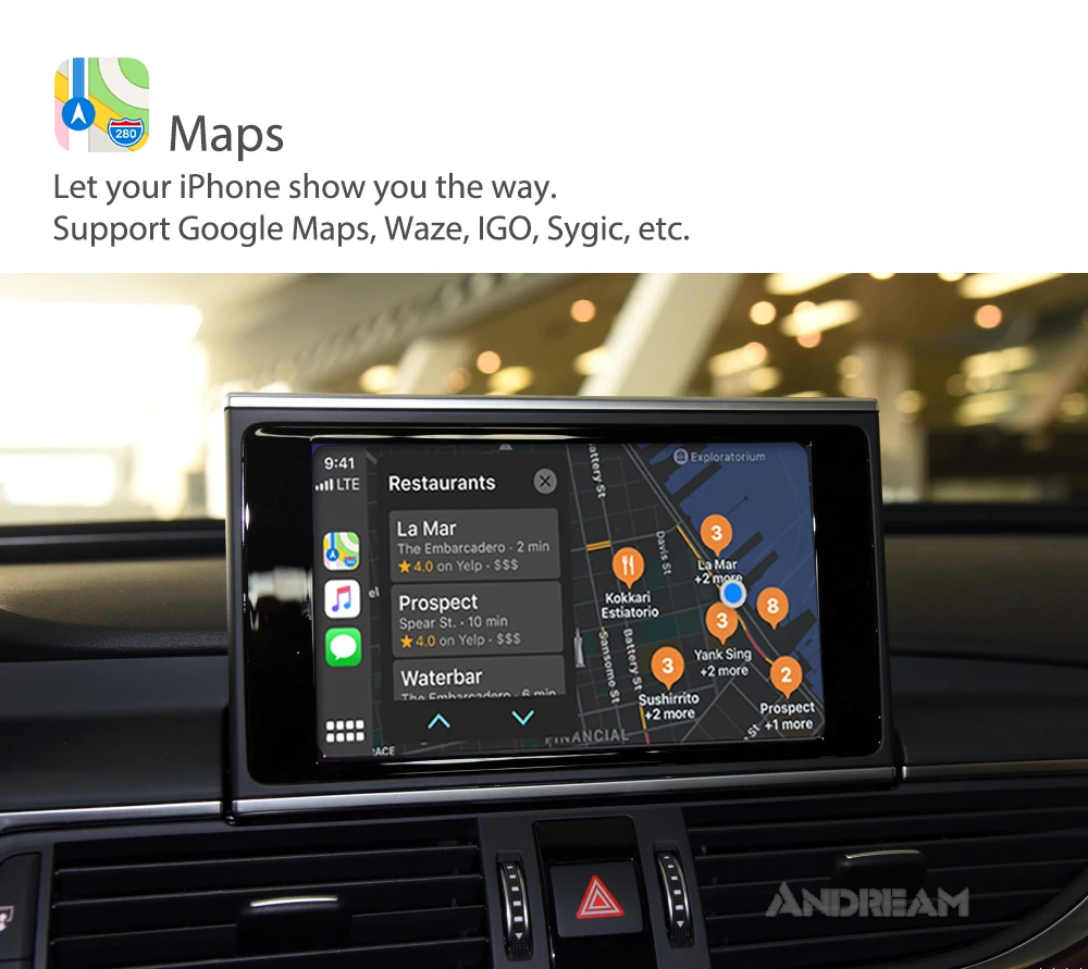Беспроводной CarPlay для audi A6 a5 c7/A7/S6 c7 rs6 carplay для audi CarPlay OEM обновление экрана MMI система Мультимедиа AirPlay