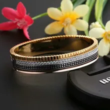 Известная марка ювелирных изделий Циркон черный керамический браслет микс три цветной ремешок cz камень спин вращающийся браслет для женщин подарок
