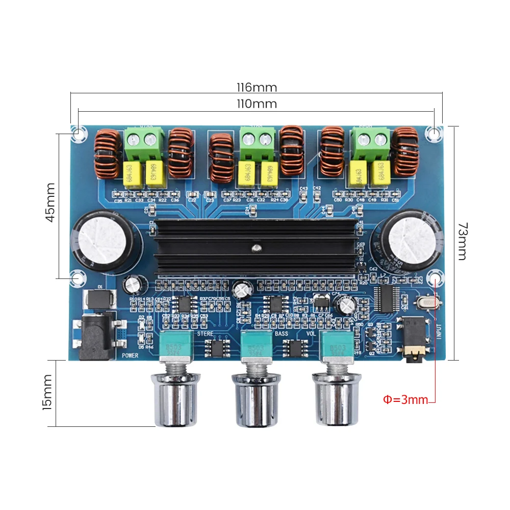 AIYIMA Bluetooth 5,0 TPA3116D2 цифровой усилитель мощности аудио Плата 50Wx2+ 100 Вт 2,1 усилитель звука сабвуфер AUX мини-усилитель