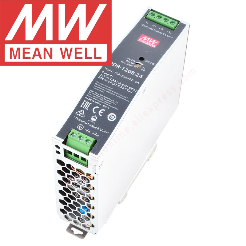 

Original Mean Well DDR-120B-48 Din Rail Type DC-DC Converter Meanwell 48V/2.5A/120W DC to DC Power Supply 16.8-33.6Vdc Input