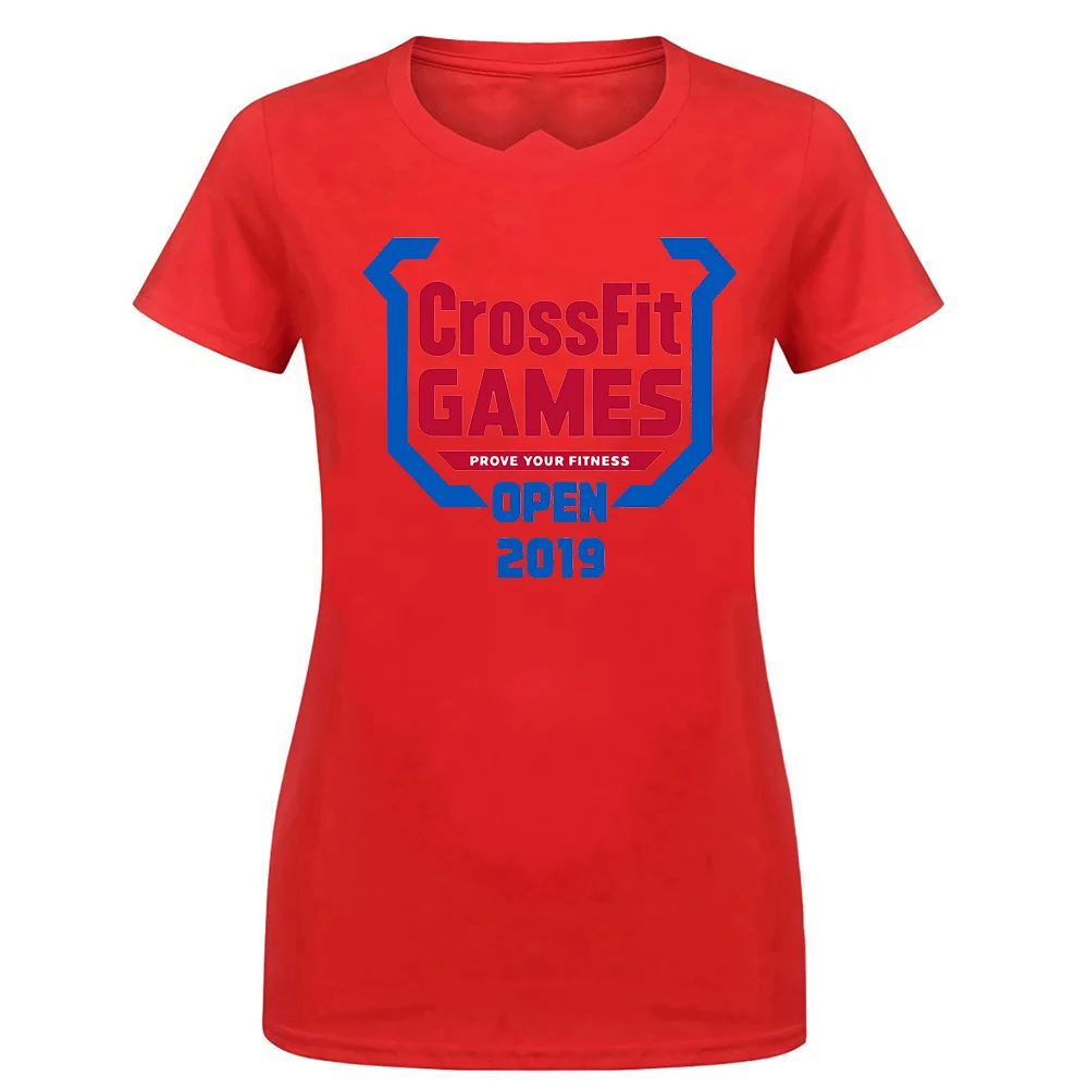 women red Crossfit игры Открытый Фитнес Женская Мужская футболка короткий рукав S 2Xl футболка из дышащей ткани - Цвет: women red