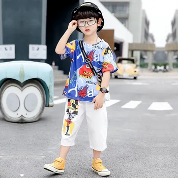 

Kids Summer Clothes Children Clothes Set Casual Boys T shirt + Pants Casual Sports Suits For 8 9 10 11 12 Years Casual Tracksuit