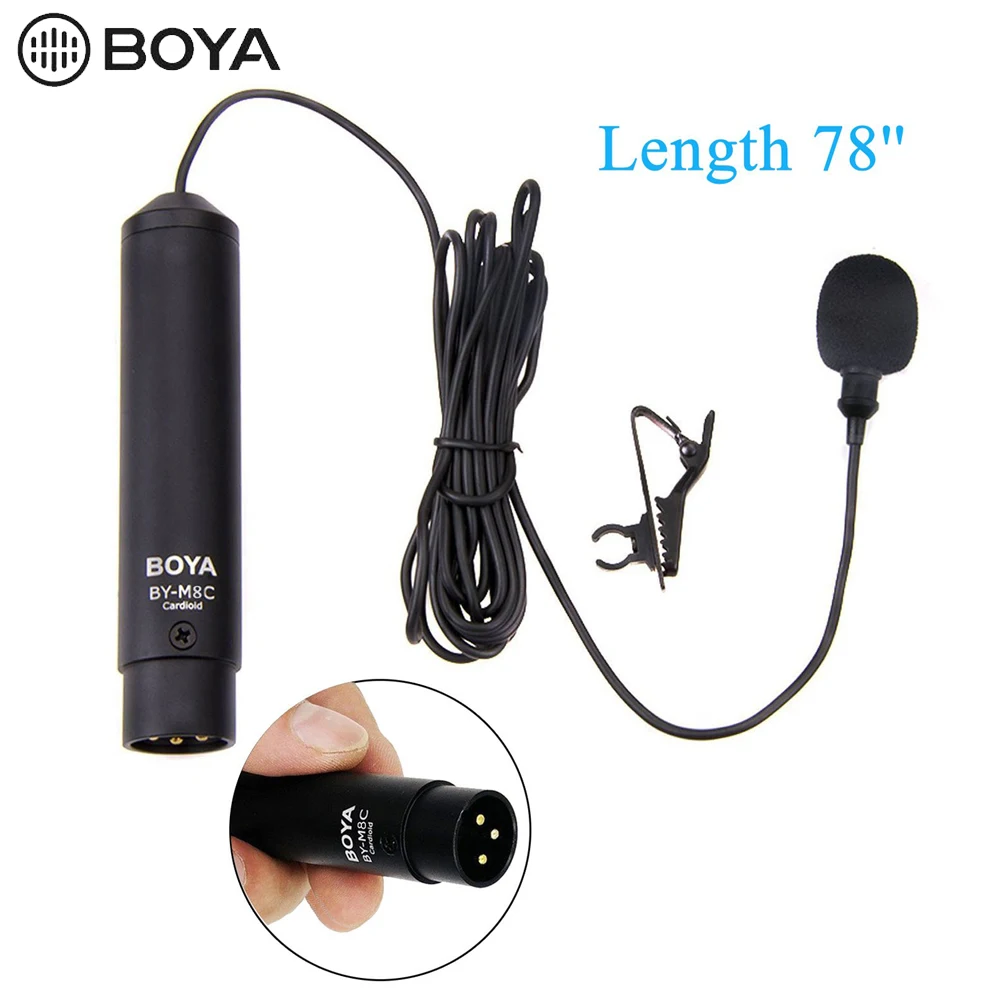 BOYA BY-M8C Lavalier микрофон профессиональный клип на микрофон с отворотом клип пены ветровое стекло для видеокамер аудиозаписывающие устройства