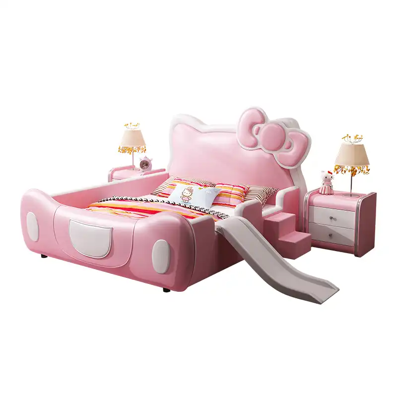 Chat Berceau Fille Princesse Berceau Fille Fantaisie Chateau Avec Coffre Fort Garde Corps Dessin Anime Rose Toboggan Enfants Lit Meubles Aliexpress