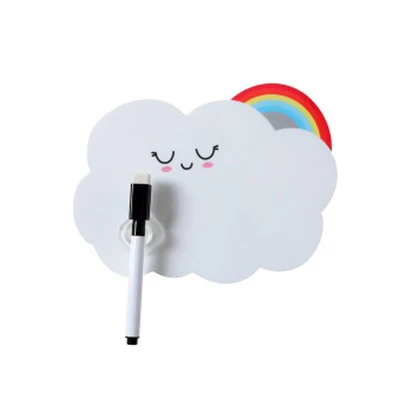 3pcs-Cloud 3 шт./компл. сообщение наклейки на холодильник в перезаписываемый доски для записей стены мультфильм декоративные клей сообщение наклейки с ручкой - Цвет: 3pcs-Cloud