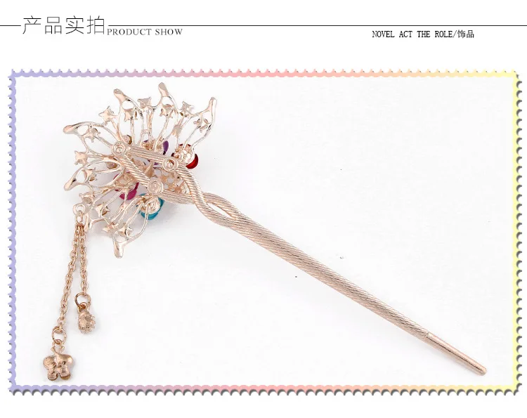 Classic Retro Tassels Headdress Rose Hairpin Fashion Fresh Hairpin Hair Accessories Stall Hot Selling