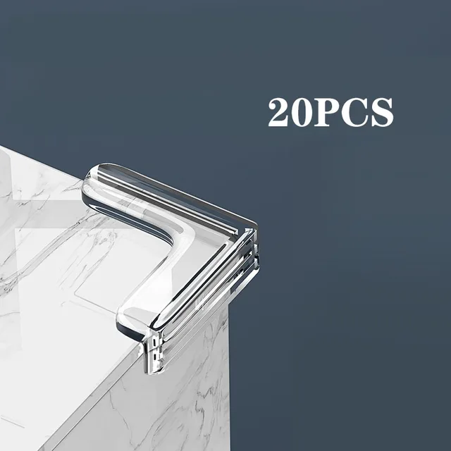 10/20PCS Child Baby Safety Silicone Protector Table Corner Edge Protection Cover Children Anticollision Edge & Guards For Kid Type L 20PCS