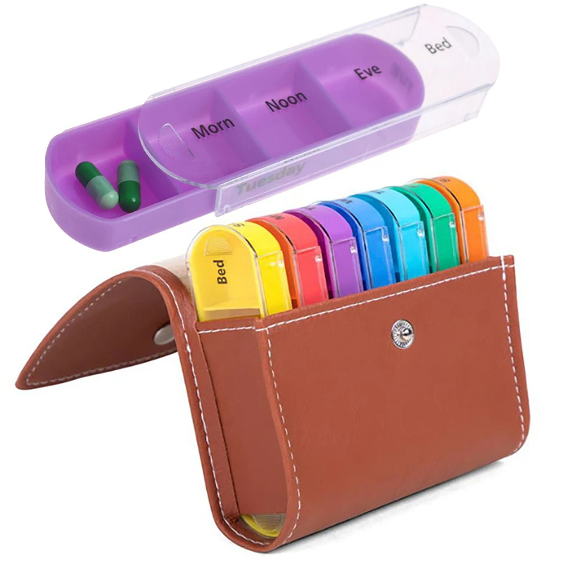 Organizer Container Case Pill-Box-Holder Medicine-Box Tablet Squares 7-Days Weekly 28