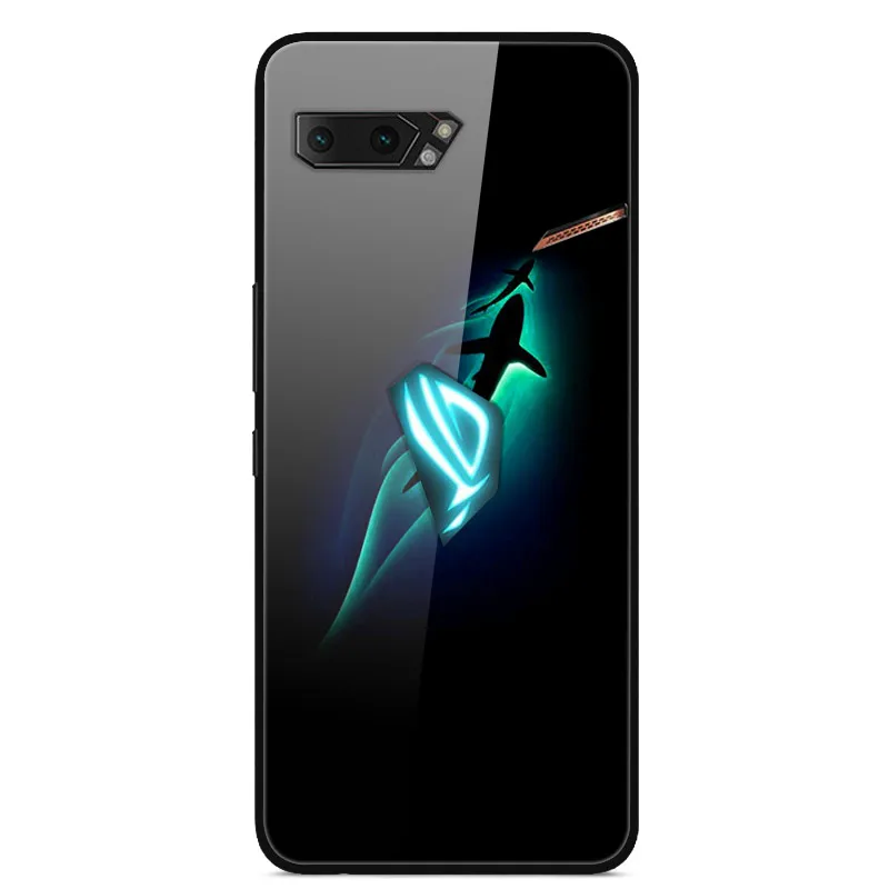 11 Для Asus Rog Phone II Case 6,5" закаленное стекло с принтом для задней крышки, Твердый Чехол для Asus Rog Phone 2 ZS660KL Phone Case fundas Rog2 - Цвет: 11
