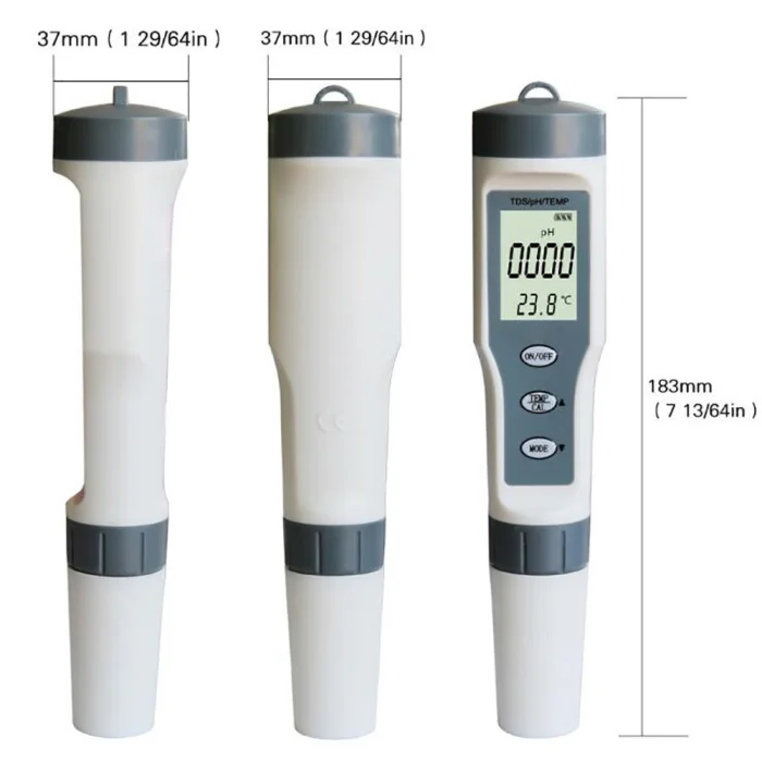 3 в 1 тест качества воды ручка высокая точность TDS/PH/TEMP 0-14 PH диапазон измерения для бассейна дома обнаружения BHD2