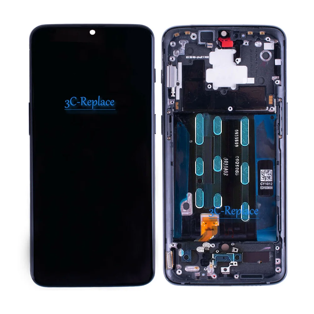 Черный 6,4 дюймов для OnePlus 6T 1+ 6t A6010 A6013 Полный ЖК-дисплей с сенсорным экраном дигитайзер сборка с рамкой бесплатные инструменты