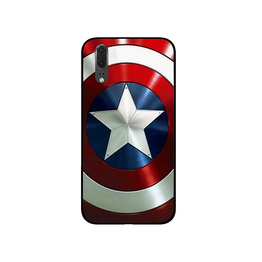 Черный чехол с человеком-пауком и Америкой для телефона marvel comic для huawei P30 P20 mate 10 20 Pro Lite Nova 3 4 3i