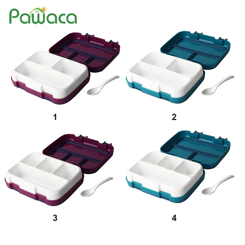 

Portable Lunch Box Containers with Compartments Food Container Fruit Sushi Bento Box with Spoon for Kids Adult School Picnic